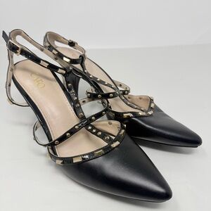 Chic Black Studded Women's Shoes Size 8